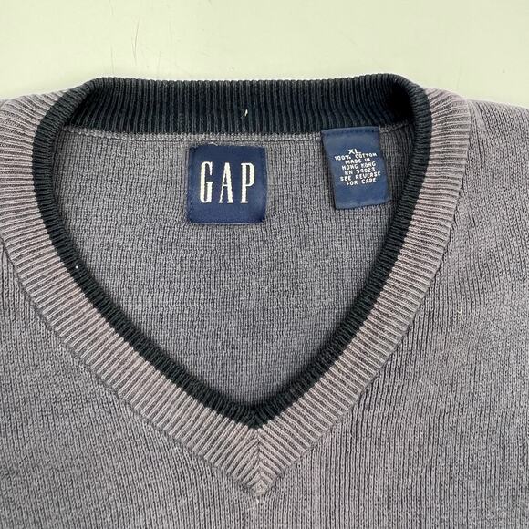 Vintage GAP Cotton Sweater Blue Stripe - Picture 3 of 6